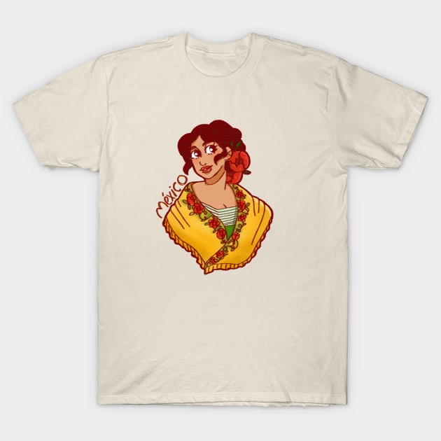 Mexicana con Rebozo Amarillo T-Shirt by The.Pretty.Latina